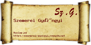 Szemerei Gyöngyi névjegykártya